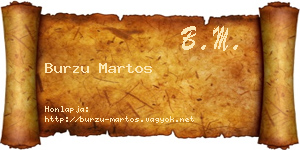 Burzu Martos névjegykártya